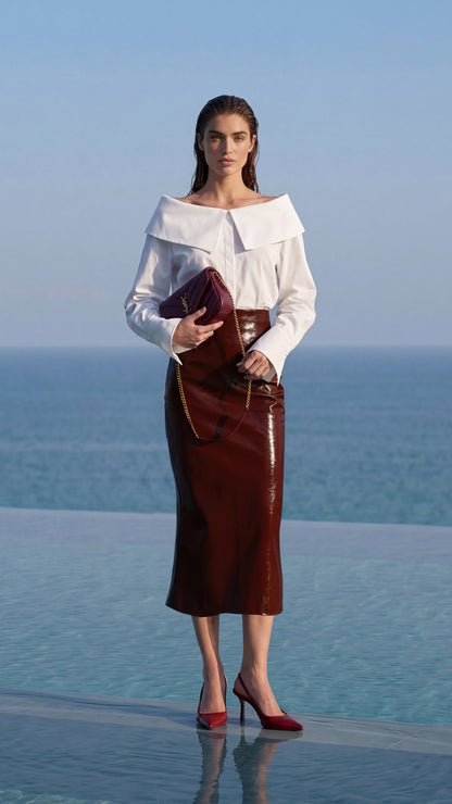 VEGAN LEATHER SKIRT ISCHIA